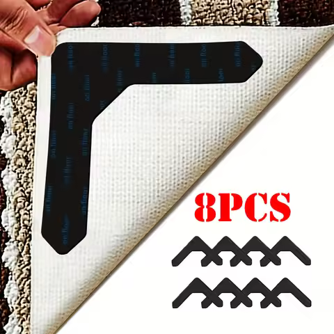 4/8pcs Rug Grippers For Area Rugs Non Slip Rug Gripper On Carpet For Hardwood Floors Updated L-Shape