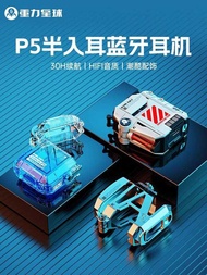 [Birthday Gift] Gravity Planet P5 Bluetooth Headset Game Mecha Headset Long Battery Life Half-In-Ear