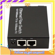 【W】SC Fibra Optical Conversor 100M 2 Fiber Ports 2 RJ45 Port 1310nm/1550nm Single Mode Simplex 20km 