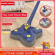 Ready Stock 2023 New Four Leaf Clover Mop 360° Rotation Extendable Hand-free Twist Water Mops Window Glazing Toilet Bathroom Floor Home Cleaning Tools拖把