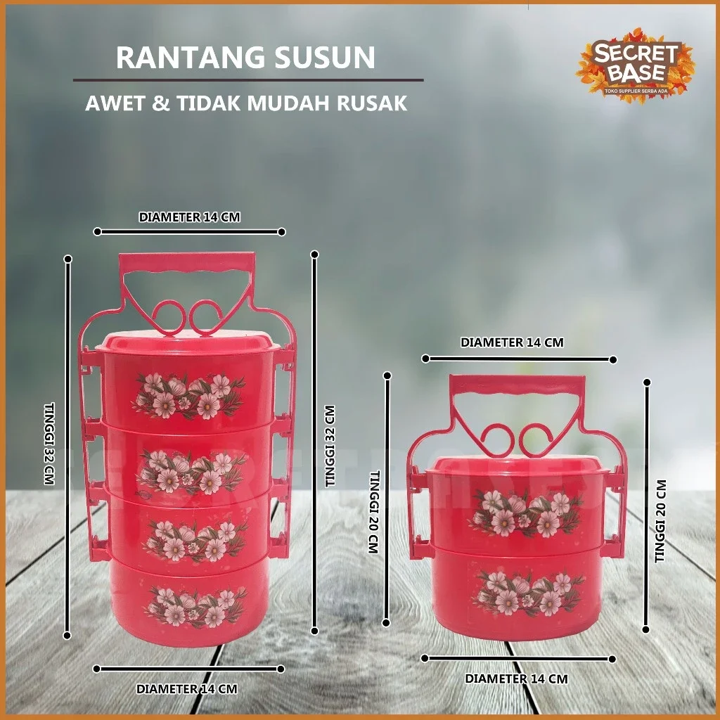 Rantang Plastik Miracle Susun 2 3 4 / Rantang Hajatan Souvernir / Rantang Makanan / Tempat Bekal Sus