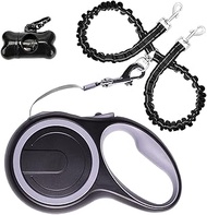 Dual Retractable Dog Leash for Walking 2 Small to Medium Dogs up to 44lbs / 20 kg, Double Headed 16