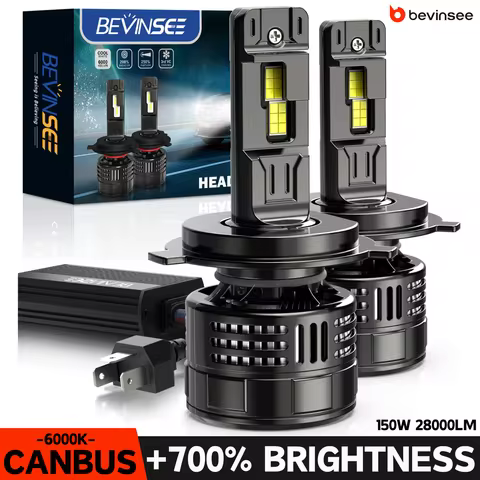 BEVINSEE Ampoule LED H7 Ultra Puissant H4 HIR2 9005 HB3 9006 HB4 H11 LED High Power Lamp for Car App