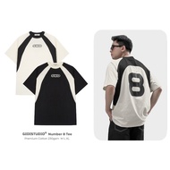 UNISEX style number 8 RAGLAN T-shirt for men and women - loose, airy OVERSIZE long-sleeved number pr