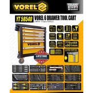 Vorel 6-Drawer Cabinet Tools Cart with 177pc Accessories Tools (VT-58540)