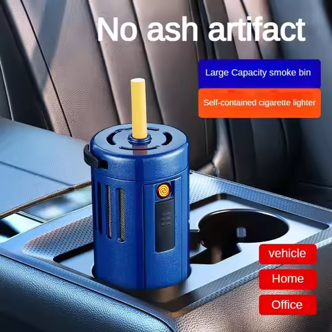 Creative Ashtray Multifunctional Cigarette Lighter USB Tungsten Lighter With Ashtray Portable Car Of