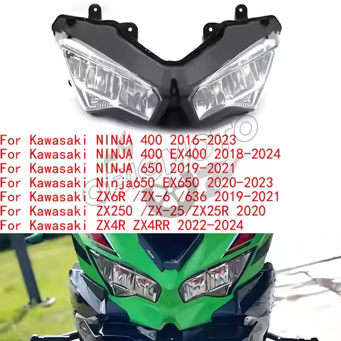 NINJA400 2024 Motorcycle LED HeadLight Assembly Headlamp For Kawasaki NINJA 400 EX400 NINJA650 EX650