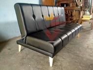 Sofa Bed Kulit Elegan Sofa Tamu Minimalis 2 - 3 Seater 180 Termasuk