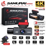 SAMURAI KATANA 3 CHANNEL DASHCAM DVR | 4K + 2K + 2K Recording | IPS | APP Control | WiFi | Parking M