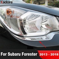 Front Head Light Lamp Eyebrow Cover Trim For Subaru Forester 2013-2018 Chrome Car Accessories Headli