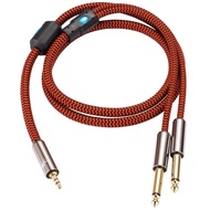 GOLLEY LION 3.5มม.1/8 "TRS ชายคู่6.35มม.Aux Cable สำหรับการ์ดเสียงCDเครื่องเล่นมัลติมีเดียลำโพงและระ