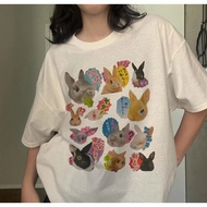 Bunny 90s Harajuku Shirt Japanese Bunny 90s Graphic Tee Shirt Trendy Y2K Vintage T-Shirt Kawaii Rabb