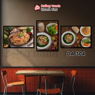 Bộ 3 Tranh Dán Tường Trang Trí Quán Ăn Vặt CafeNước Ép Decor Bếp Phòng Ăn Quán Bún Phở Mỳ Ý Pizza B