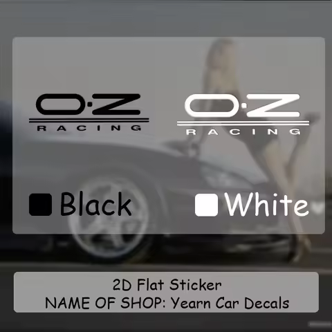 1PC OZ RACING Logo Black White Racing Transparent Waterproof Vinyl Sticker Decal for Car Decor