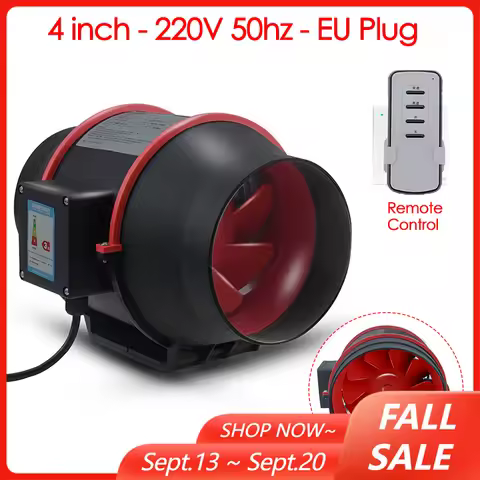 Exhaust Flue Fan 96mm Speed Control Mixed Flow Inline Fan 220V High Speed Quiet Exhaust Fan For Home