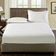 SET 2-IN-1 300T P เซ็ตผ้าปูที่นอน สีขาว คอตตอน 100% 300 เส้นด้าย (ผ้าปูที่นอน+2ปลอกหมอน)✨Bed Sheet S