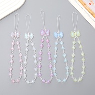 ((Ready Stock) New Style Mermaid Ji Bow Love Beaded Mobile Phone Chain Phone Case Pendant Pendant Sh