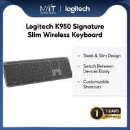 Logitech K950 Signature Slim Wireless Keyboard, Sleek Design, Switch Typing Between Devices, Quiet T