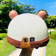HUAIHAO 2Pcs Motorcycle Helmet Decoration Bear Ears Electric Bike Helmet Stickers Decor Cute Multico
