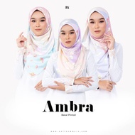 Bella Ammara Tudung Bawal Printed Ambra | Bawal Satin Premium | Tudung Bawal Eksklusif | Set Hadiah 
