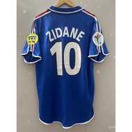 S-XXL    2000 F-ran-ce To-p Quality Home Soccer Jersey Custom T-Shirt Football Jersey ZIDANE HENRY*-