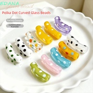 EDANA Curved Glass Beads, With Hole 37 Styles Lampwork Beads, Colorful Handmade Fired loose spacer b