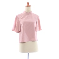 Vl15202 New Love and Bravery soft pink oriental neck sleeve top| Veloved.id