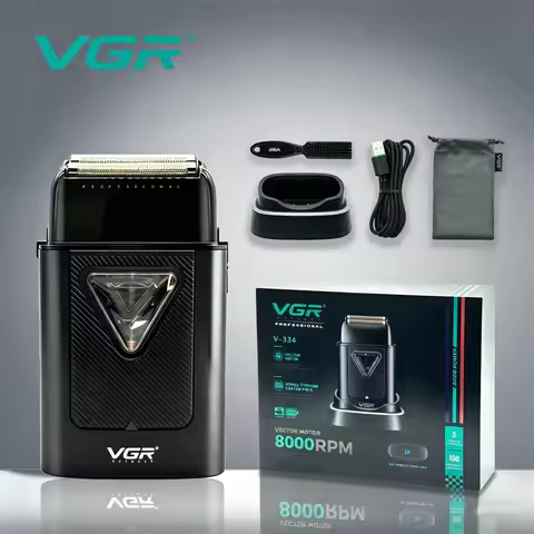 VGR Beard Trimmer Professional Shaver 9000 RPM Razor High Power Shaver Charging Base Shaver Electric