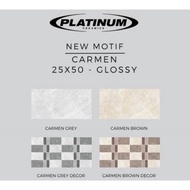 Keramik 25X50 Dinding Kamar Mandi Glossy Murah Platinum Carmen Bjh