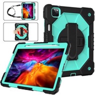 全城熱賣 - 撞色機器人C2款防摔硅膠+PC保護殼 帶支架&肩帶 適用於 iPad Pro 11 2022 / 2021 / 2020 / 2018 / iPad Air 4 10.9 2020（黑薄