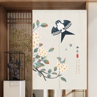 Japanese width 140CM Door Curtain with rod Set Hanging Half divide 120 180 Modern living room entryway Toilet Kitchen Partition Full Door Curtain pole doorway Height 200CM Curtain