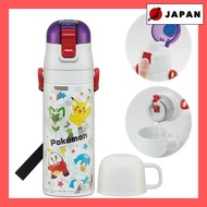 Skater Children's Stainless Steel Water Bottle 2-Way Direct Drinking 470ml Cup Drinking 430ml Pokemo