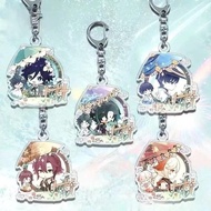 Yuan Shen Game Anime Surrounding Mica Keychain Cartoon Model Hu Tao Wanderer Beelzebul Keyring Backp