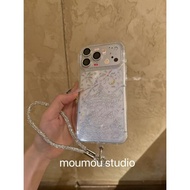 Girl Heart Laser Carousel Transparent Suitable for 17promax Phone Case Shock-resistant Girl 1615 Cas