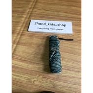 Used Japan • Umbrella Water Front Dark Green Stripe Pattern Rain Proof UV Fold Short 23 Cm Small Fol