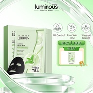COLORKEY Luminous Green Tea Facial Sheet Masks 10 ea, Oil Control & Acne Care, Deep Hydration, BHA, 