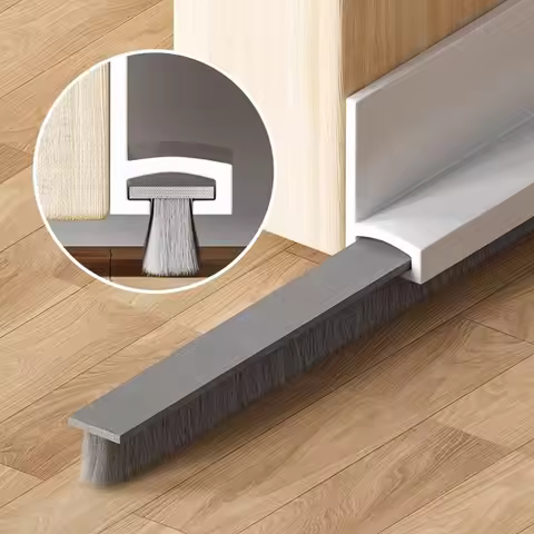 1PC 1m/39.37inch Door Seal Draft Stops With Brush Reduce Noise Rubber Door Sweep Breeze Blocker Inse
