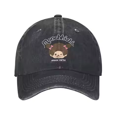 Monchhichi Since 1974 Happy Little Fluffy Girl Casual Baseball Cap Summer Hiking Fishing Snapback Ca