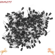 ANHUITYJ 1000PCS Ferrule Terminal, E0508 22AWG Insulated Crimping Terminal, Durable Black Color Tubu