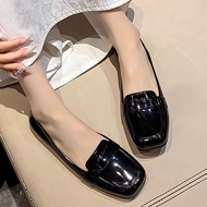 【MISS YOU】Fashion Glossy Square toe School/Office Flat shoes S97