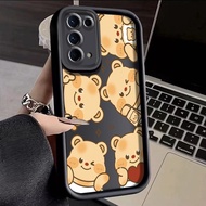 Casing HP OPPO Reno 5 OPPO Reno 5K Case Yellow Bear Pattern New Silicone Case Casing HP Protective Case Two People Softcase