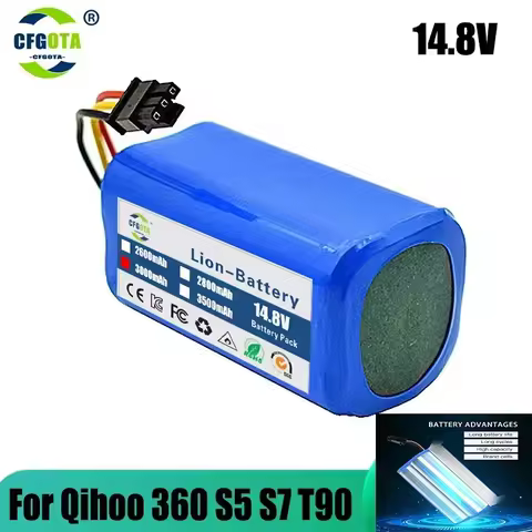 2600-12800mAh 14.4v Battery For Qihoo 360 S5 S7 S7Pro T90 X9 Robotic Vacuum Cleaner Replacement Batt