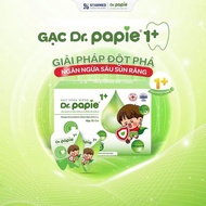 Hộp 30 Gạc Dr Papie 1+ cho bé trên 1 tuổi làm sạch nướu chống sâu răng | Chính hãng