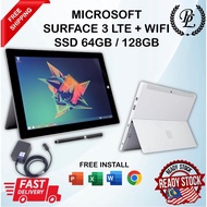 ORIGINAL MICROSOFT SURFACE 3 LTE + WIFI | 4GB + 64GB /128GB SSD | WINDOWS TABLET | WIN 10 OS |  SIM 