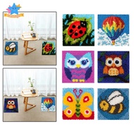 [Edstars] 12x12 in DIY Latch Hook Rug Making Crafts for Kids and Adults Embroidery Carpet Cushion Bo
