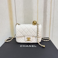 超美近新抵用💕 Chanel Classic Mini Flap Bag 17cm 白色金球 CF17