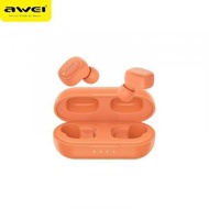 AWEI - T13Pro（橙色） 7個顏色可選 無線耳機 藍牙耳機 無線藍牙耳機 TWS 真無線 5.1 大電量 超長待機續航 迷你 隱形 雙耳 半入耳式 運動藍牙耳機 跑步耳機 運動耳機