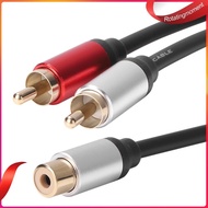 ❤ RotatingMoment  Y Adapter RCA 1 Female to 2 Male Splitter Cable for Audio Amplifier Subwoofer AU
