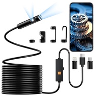 Endoscope Camera with Light, Dual-Lens 1920P HD Borescope Tools with 8+1 Adjustable LED Lights, 16.4