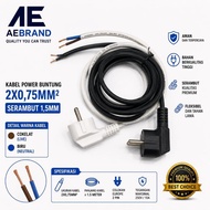 AEBRAND AC POWER CABLE BUNTING Contents 2 SNI 3 METERS STRINGED CABLE/ 2X0.75MM 2X0.75MM